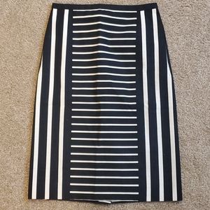 Stripped pencil skirt